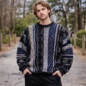 NWT Vintage Grafico Italia Wool Blend Crew Neck Hand Sewn Sweater Men’s Size XL